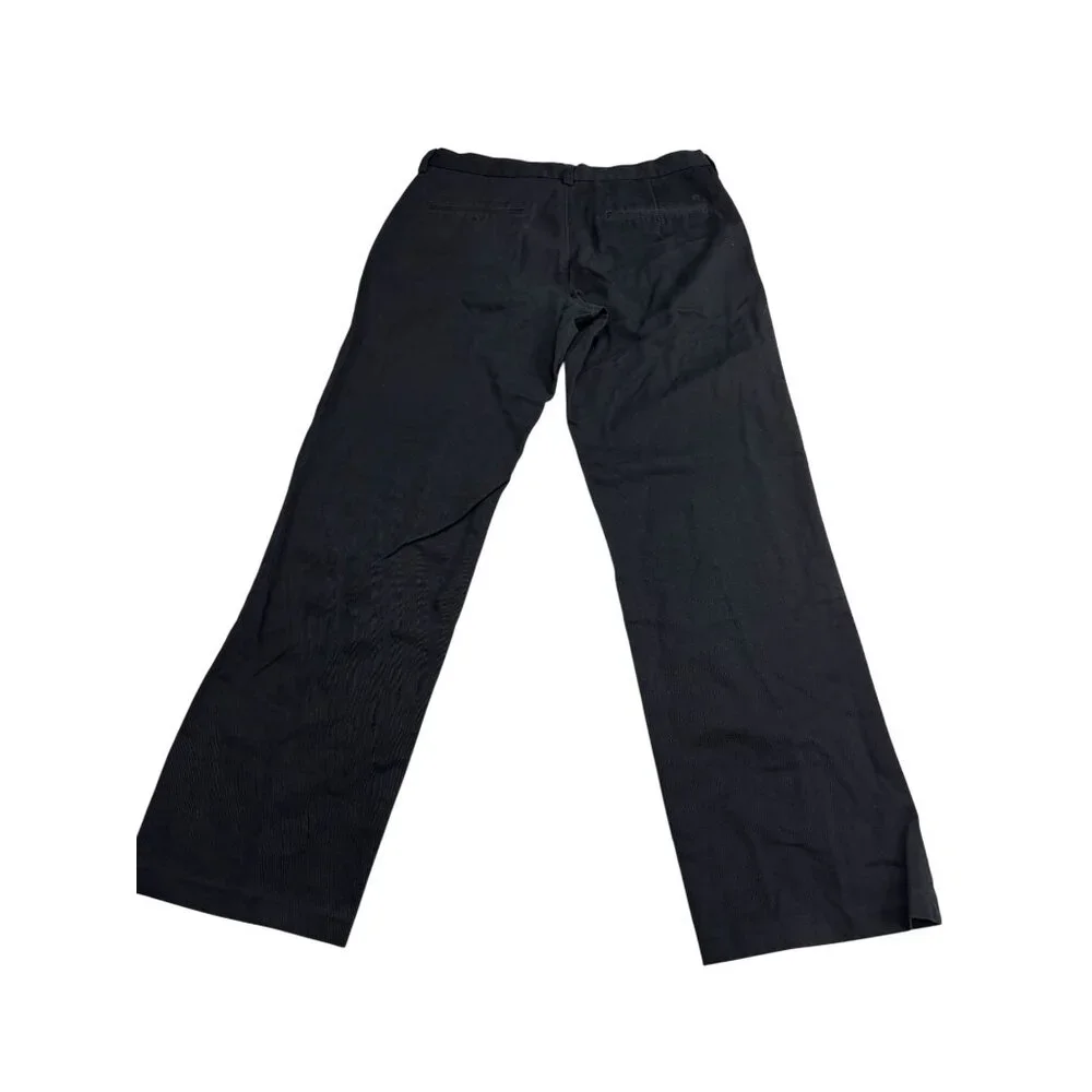 Haggar Mens Black Straight Fit Pants 31x30 100% Cotton Made In Bangladesh